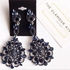 Royal Blue Zarina Earrings Pageant Prom